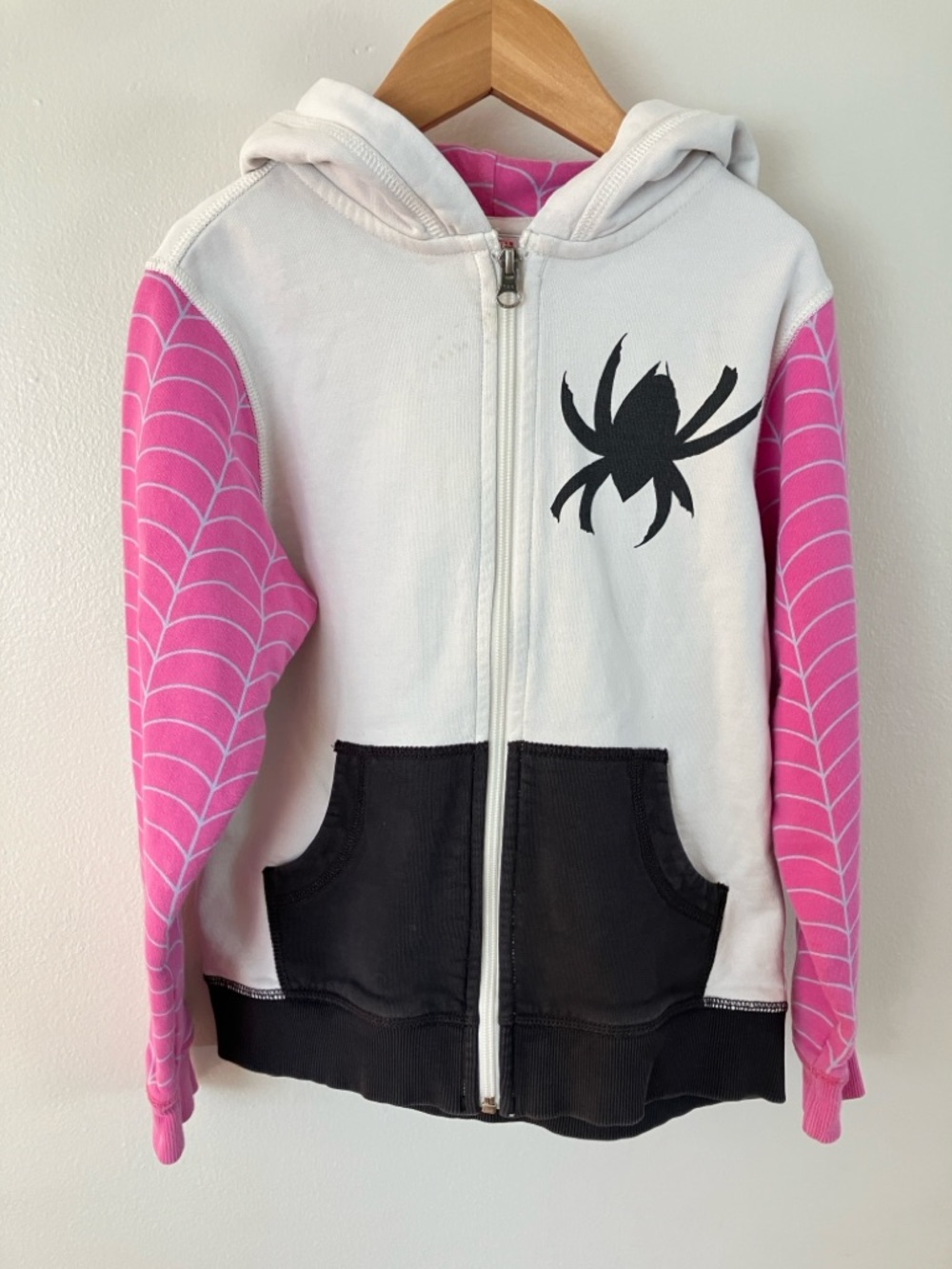 Hanna Andersson x Marvel Kids 8 Ghost Spider Masked Zip Hoodie Sweatshirt